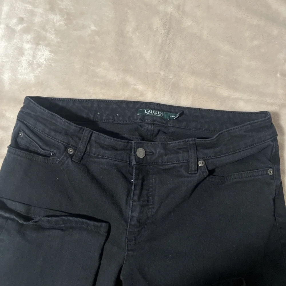 Lauren Ralph Lauren Women's Black Jeans Modern Straight Curvy Fit Size 14W